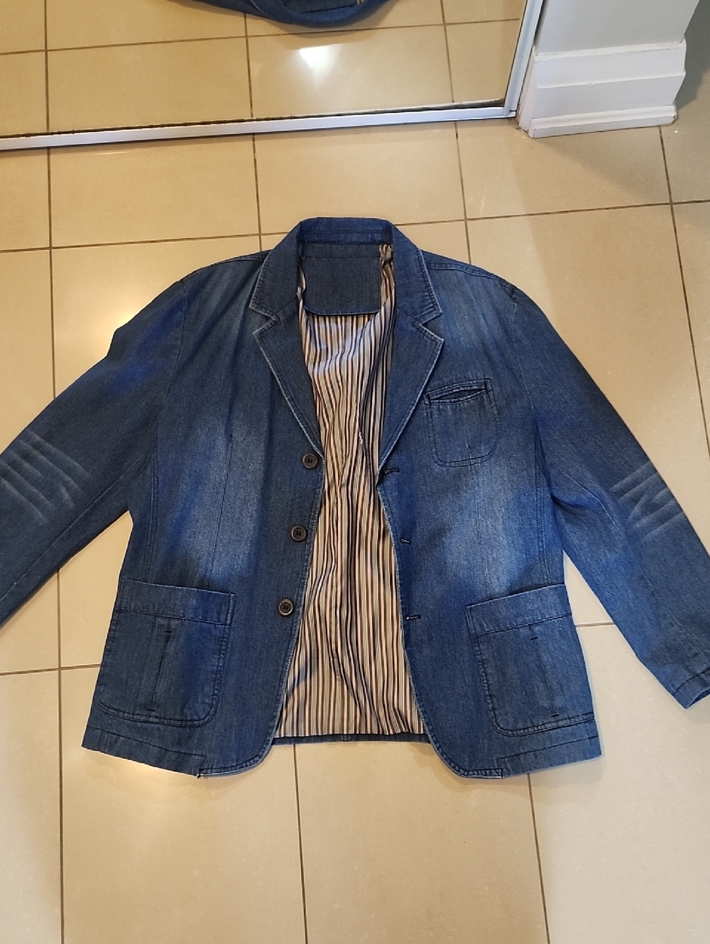 Denim Blazer Jacket - Blue